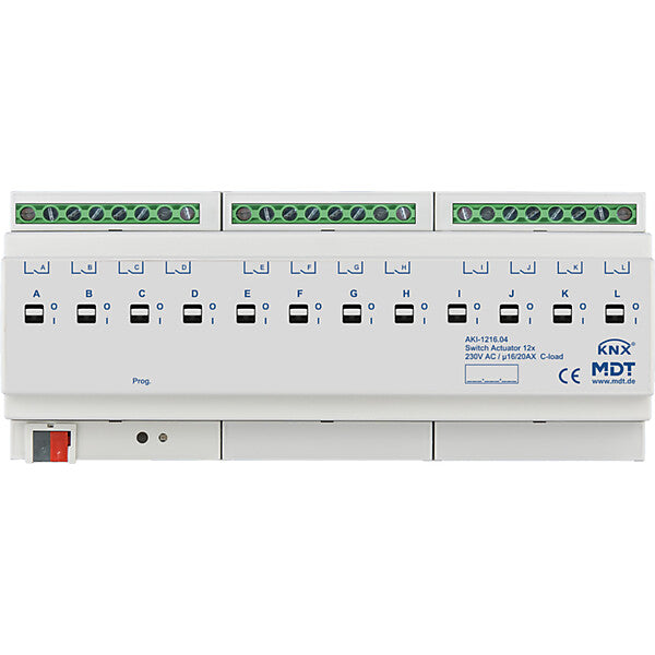 MDT technologies Schaltaktor 12-fach 12TE REG, 16/20A, 230VAC AKI-1216.04
